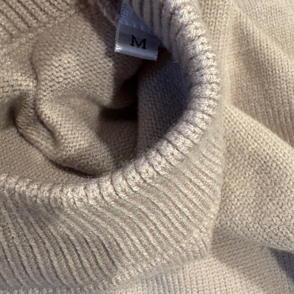 Ami Light Beige Crewneck Sweater with Heart Logo - Picture 4 of 5